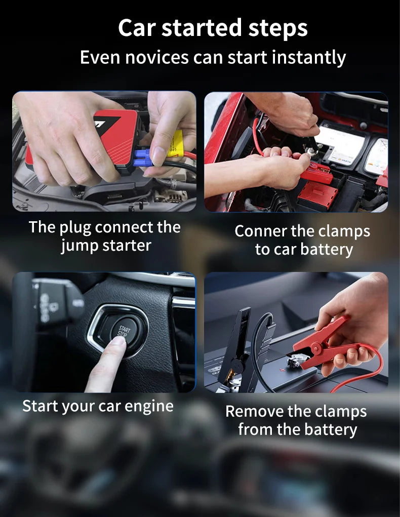 Peak Current 600A Car Jump Starter Power Bank 12V Portable Car Battery Booster Charger Starting Device Petrol Diesel Car Starter