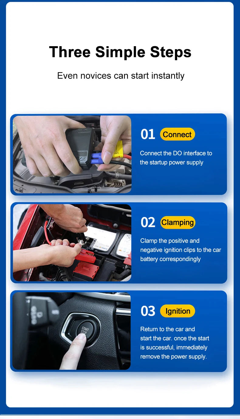 Peak Current 600A Car Jump Starter Power Bank 12V Portable Car Battery Booster Charger Starting Device Petrol Diesel Car Starter