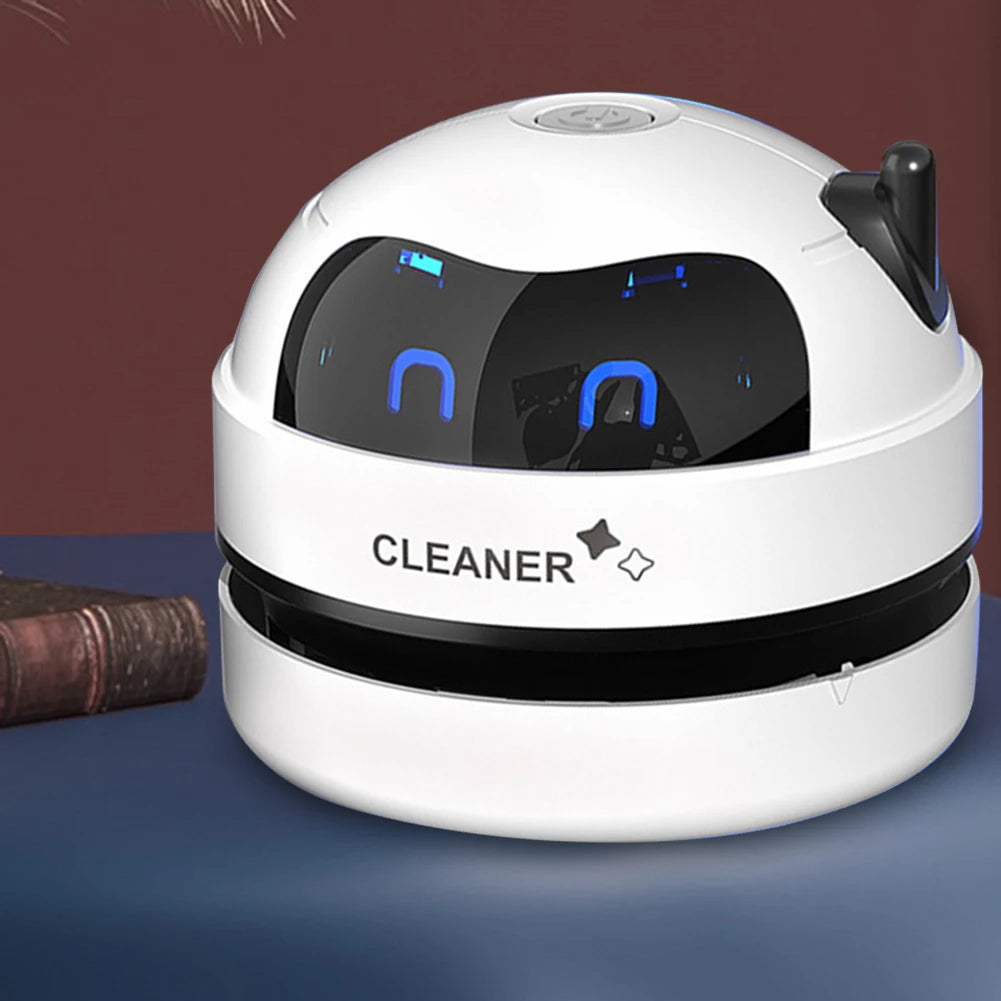 Desk Dust Vacuum with Clean Brush Portable Table Dust Removal Cleaning Brush USB Charging Desktop Cleaner Mini Vacuum Cleaner