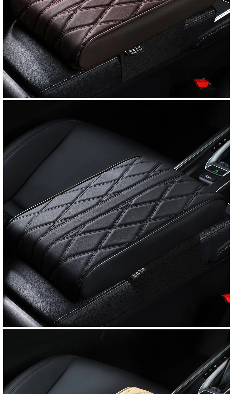 Car Armrest Box Height Pad Universal Leather Memory Foam Height Pad Universal Auto Center Armrest Protective Cushion Support