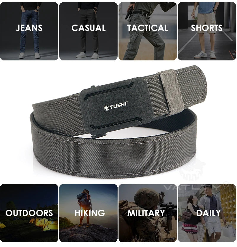 VATLTY New Military Belt for Men Sturdy Nylon Metal Automatic Buckle Police Duty Belt Tactical Outdoor Girdle IPSC Accessories