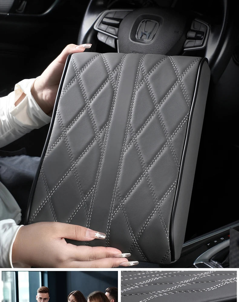 Car Armrest Box Height Pad Universal Leather Memory Foam Height Pad Universal Auto Center Armrest Protective Cushion Support