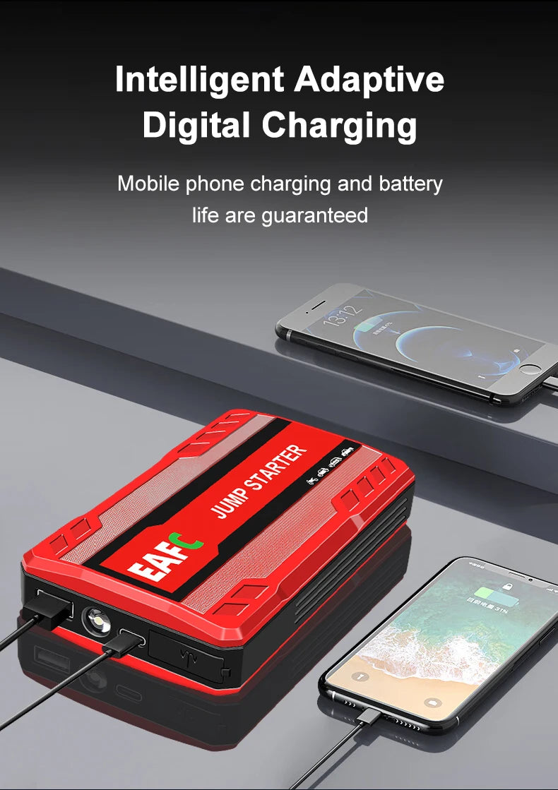 Peak Current 600A Car Jump Starter Power Bank 12V Portable Car Battery Booster Charger Starting Device Petrol Diesel Car Starter
