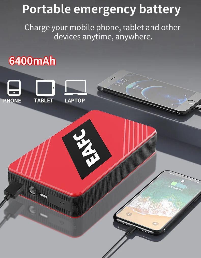 Peak Current 600A Car Jump Starter Power Bank 12V Portable Car Battery Booster Charger Starting Device Petrol Diesel Car Starter