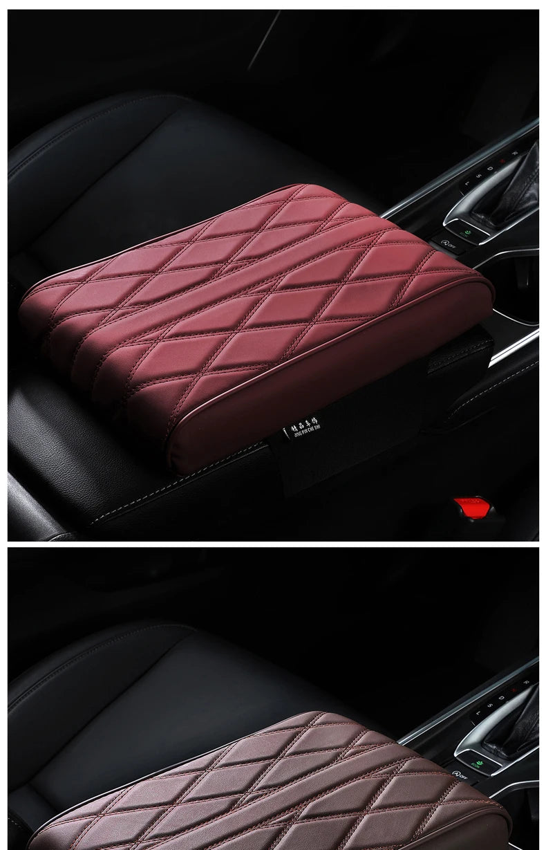 Car Armrest Box Height Pad Universal Leather Memory Foam Height Pad Universal Auto Center Armrest Protective Cushion Support