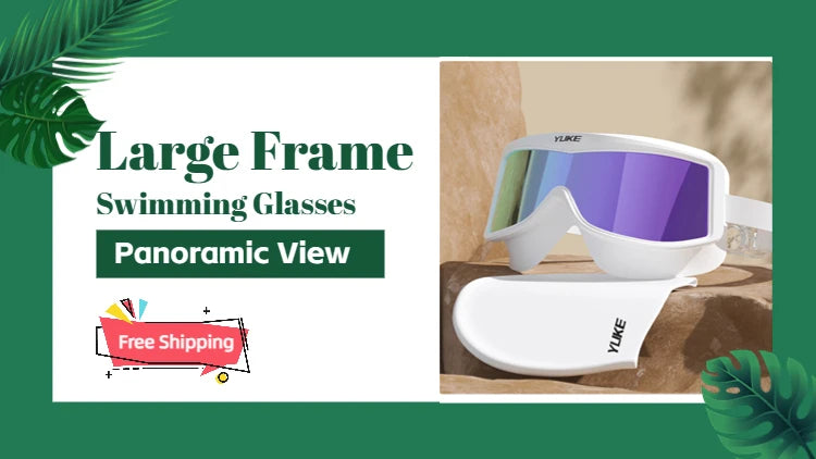 Adjustable Swimming Goggles Adults Big Frame With Earplugs Swim Glasses Men Women Professional HD Anti-fog Silicone Goggles